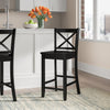 Torino X-Back Counter-Height Stool - Black|Tabouret Torino de hauteur comptoir avec dossier en X - noir