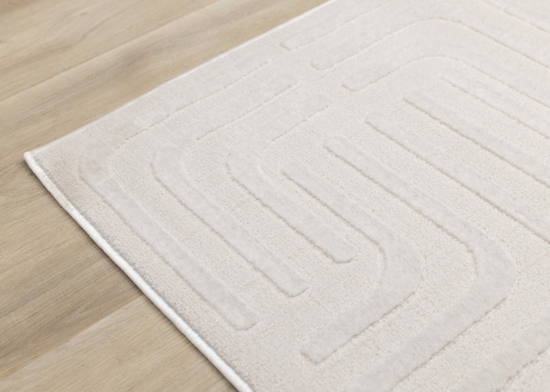 Leonardo Cream Beige Oriental Trellis Pattern Rug, 6'7\" x 9'6\" Indoor Area Rug