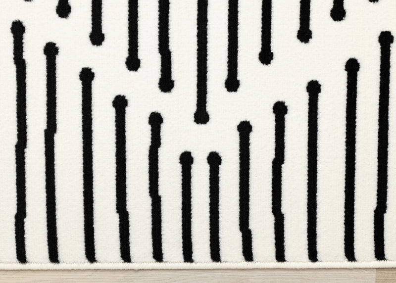 Forte Black White Stripes Area Rug - 6'7\" x 9'6\"