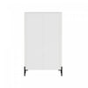 Abbey Modern 32" Tempered Glass Bookcase Cabinet in White (4-Shelf) - Set of 2 | Armoire bibliotheque moderne Abbey 32" en verre trempe blanc (4 etageres) - Lot de 2