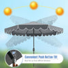 Costway 10 FT Patio Umbrella with Crank Tilt Adjustment Ruffles Vented Top 8 Ribs Gray
