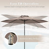 Costway 10Ft Outdoor Market Patio Table Umbrella Push Button Tilt Crank Lift Tan Tan
