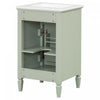 Jocelyn 20" Bathroom Vanity with Ceramic Sink and Solid Rubberwood Frame, Green | Jocelyn Meuble-lavabo de 20" avec vasque en ceramique et structure en bois caoutchouc massif, Blanc