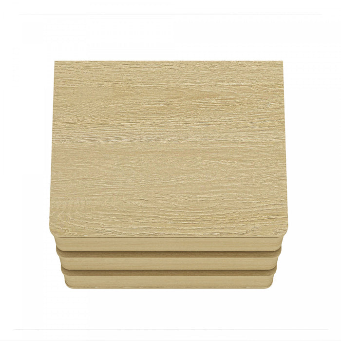 Molly Modern 26\" Nightstand in Natural Oak (3-Drawer)