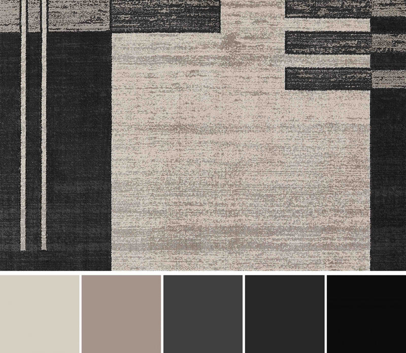 Sorelle Contemporary 2'2\" x 7'7\" Runner Rug in Grey Indoor Area Rug