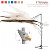 Costway 11ft Patio Offset Umbrella Cantilever Rotation Aluminum Tilt Cross Base Coffee