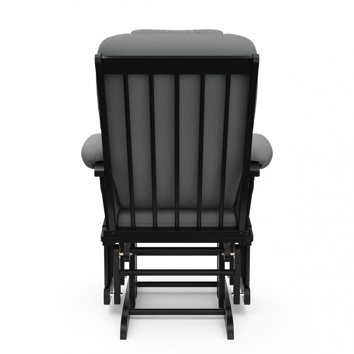 Storkcraft Tuscany Glider and Ottoman - Black/Gray