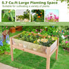 Costway Raised Wooden Garden Bed 31" Elevated Planter Box Plant Terrarium With Drain Holes