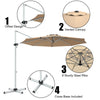 Costway 11' Patio Cantilever Offset Umbrella 360 degrees Rotation Aluminum Tilt Beige