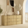Clive Mid-Century Modern 72" Dresser in Natural Oak and Gold (6-Drawer) | Commode Clive style milieu du siecle 183 cm en chene naturel et or (6 tiroirs)