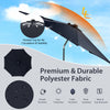 Costway 10 FT 112 LED Solar-Lighted Patio Table Market Umbrella Crank Tilt Outdoor Navy