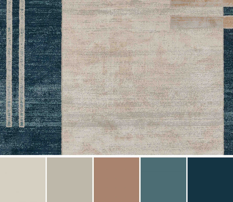 Sorelle Contemporary 8'11\" x 12'6\" Area Rug in Blue Indoor Area Rug
