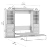 Bestar Versatile Queen Murphy Bed and Two Closet Organizers with Drawers (115 W) - White|Grand lit escamotable Versatile de Bestar de 115 po (L) avec 2 organisateurs de garde-robe et tiroirs - blanc