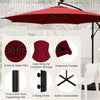 Costway 10FT Patio Solar-Lighted 112 LED Cantilever Offset Umbrella Crank Tilt Outdoor
