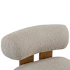Luma Modern Boucle Lounge Chair with Rolled Backrest and Solid Wood Frame, Almond, Natural | Luma Fauteuil de Salon Moderne en Bouclette a Dossier Enroule et Cadre en Bois Massif, Amande, Naturel