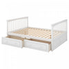 Brady Solid Wood Convertible Full Bunk Bed With Drawers - White Lit Superpose Convertible Brady En Bois Massif, Taille Double, Avec Tiroirs - Blanc
