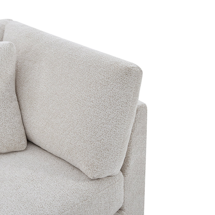 Flare Modern 83.5 Inch Flared Arms Sofa with High-Density Cushions, Beige