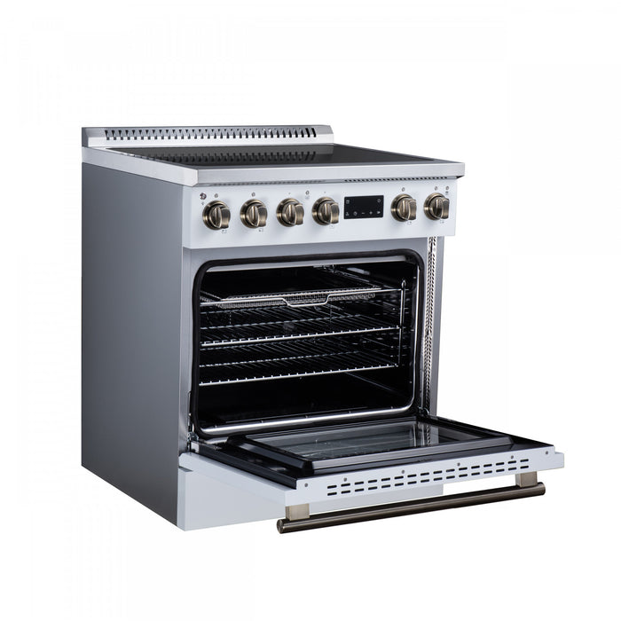 Forno Torino 30 Inch White Induction Range, 4.32 cu.ft - FFSIN0936-30WHT Electric Range