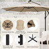 Costway 10FT Patio Solar-Lighted 112 LED Cantilever Offset Umbrella Crank Tilt Outdoor