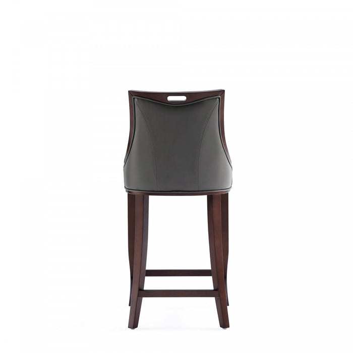 Emperor Traditional Wood Upholstered Barstool in Graphite - Set of 3