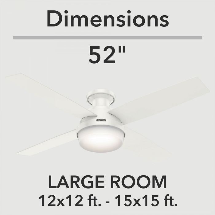 Dempsey Ceiling Fan with Light Fixture - White