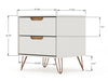 Rockefeller Mid-Century Modern 2-Piece Dresser Set in Off White | Ensemble de commode 2 pieces Rockefeller style mid-century moderne en blanc casse