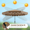 Costway 10 FT Patio Umbrella with Crank Tilt Adjustment Ruffles Vented Top 8 Ribs Brown