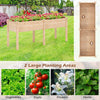 Costway Raised Garden Bed Elevated Fir Wood Planter Box With 2 Large Planting Areas Beige