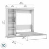 Bestar Pur Full Murphy Bed with Shelving Unit 84-Inch Wall Bed - Rustic Brown|Lit double escamotable mural Pur de Bestar de 84 po avec tablettes - brun rustique