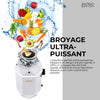 BrightDIAMOND 3/4HP Quietest Waste Disposer, LED Cabinet Light, Corded & Air Switch, MoonStone - WDD075TA2MS Food Disposer | BrightDIAMOND 3/4 HP Broyeur ultra-silencieux, DEL sous armoire, cordon/interrupteur, Blanc- WDD075TA1BO