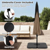 Costway 10 FT Offset Hanging Umbrella Patio Cantilever Umbrella with Cover Brown