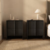 Novara Contemporary 22" Nightstand in Black (2-Drawer) | Table de nuit contemporaine Novara 56 cm en noir (2 tiroirs)