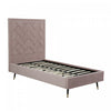 Crosby Modern Upholstered Velvet Twin Bed in Blush | Lit simple moderne Crosby en velours capitonne, coloris rose blush