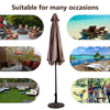 Costway 9ft Patio Umbrella Market Steel Tilt w/ Crank Outdoor Yard Garden Tan