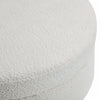 Sophia Round Storage Ottoman Coffee Table with Tufted Upholstery - White | Table Basse Ottoman Ronde Sophia avec Rembourrage Capitonne et Rangement - Blanc