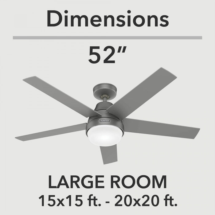 Aerodyne Ceiling Fan with Light Fixture - Grey