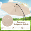 Costway 10 FT Patio Offset Umbrella w/8 Ribs Cross Base Tilt Beige