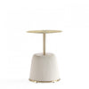 Anderson Modern Metal Top Upholstered End Table in Cream - Set of 2 | Table d’appoint moderne Anderson a plateau en metal et revetement creme – Lot de 2
