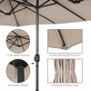 Costway 15FT Double-Sided Twin Patio Umbrella Sun Shade Outdoor Crank Market Base Beige
