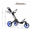 Goplus Folding Golf Push Cart W/scoreboard Adjustable Handle Swivel Wheel Blue