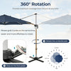 Costway 11 FT Outdoor Patio Umbrella, Round Cantilever Umbrella w/ 360° Rotation Navy