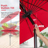 Costway 9 FT Patio Round Market Umbrella with Push Button Tilt, Crank Handle, Vented Top Wine