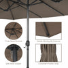 Costway 15FT Double-Sided Twin Patio Umbrella Sun Shade Outdoor Crank Market Base Coffee