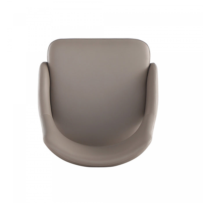 Tremont Modern Vegan Leather Metal Dining Chair in Taupe - Set of 2