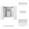 Bestar Florence 94" Modular U-Shaped Shaker Walk-In Closet System with Rods and Storage - White|Système de pièce-penderie en forme de U modulaire de style Shaker Florence de Bestar de 94 po avec tringles et rangement - blanc