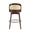 Calvin Indoor Counter Height Swivel Bar Stool Set of 2 with Ergonomic Backrest,Walnut | Calvin – Lot de 2 tabourets de bar de hauteur comptoir pivotants pour interieur avec dossier ergonomique, finition noyer