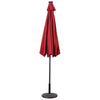 Costway 10ft Patio Solar Umbrella LED Patio Market Steel Tilt w/ Crank Outdoor Burgundy