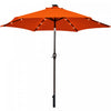 Costway 9' Solar LED Lighted Patio Market Umbrella Tilt Adjustment Crank Lift Orange