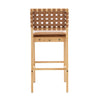 Philip Modern Rubber Wood Bar Stool Set of 2 with Woven Back Support,Natural | Philip – Lot de 2 tabourets de bar modernes en bois d’hevea avec dossier en tressage, finition naturelle