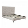 Crosby Modern Upholstered Velvet King Bed in Greige | Lit king moderne Crosby en velours capitonne coloris grege